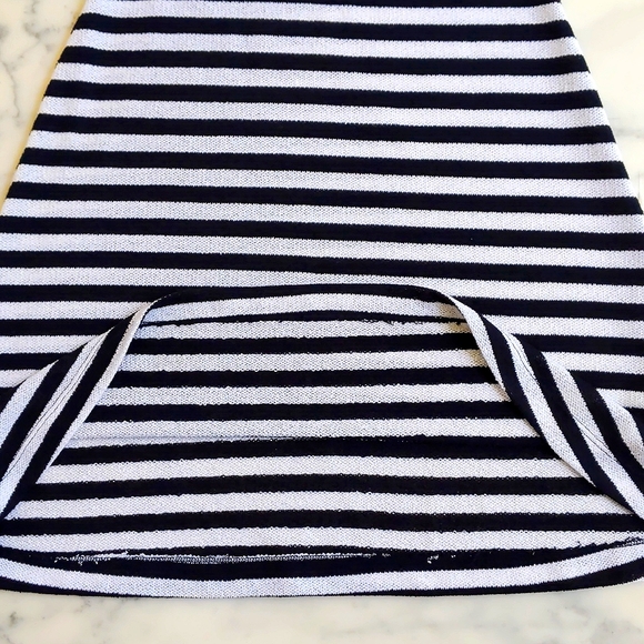 NWT. Zara Cotton Blended A-Line Knitted Fabric Midi Skirt with stripes. - Picture 3 of 5